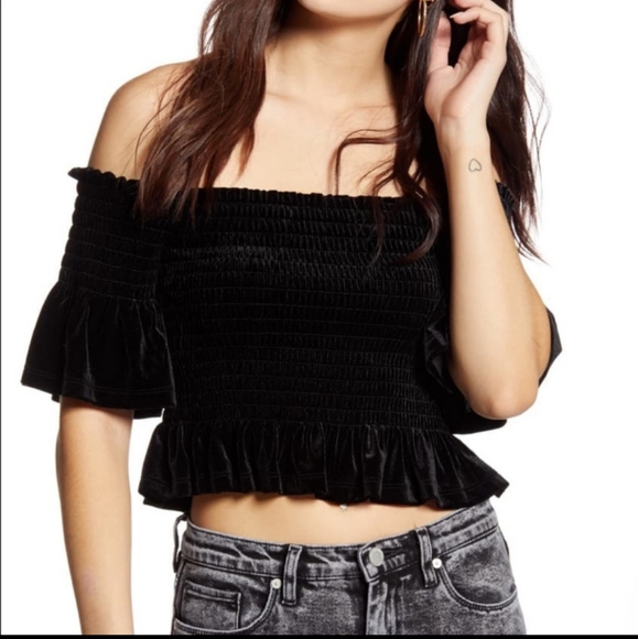 NWT B.P. velour crop top - Picture 1 of 7